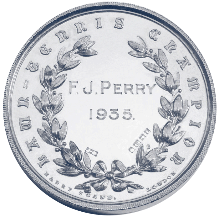 Medalla de ganador de Wimbledon de 1935 de Fred Perry